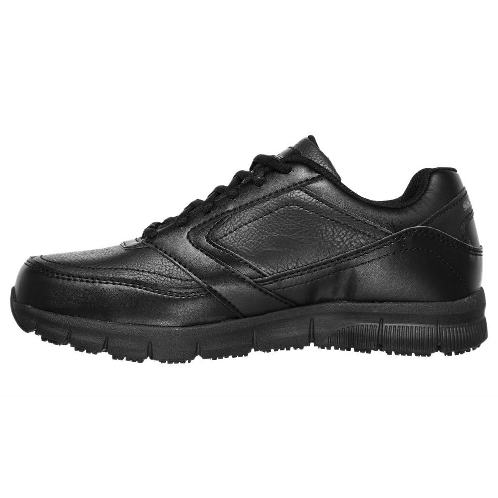 SKECHERS WORK Women's Relaxed Fit Nampa - Wyola SR Soft Toe Slip Resistant Work Shoe Black - 77235-BLK
