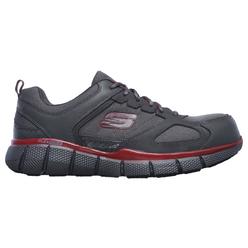 SKECHERS WORK Men's Telfin Composite Toe Work Shoe Charcoal/Red - 77132-CCRD