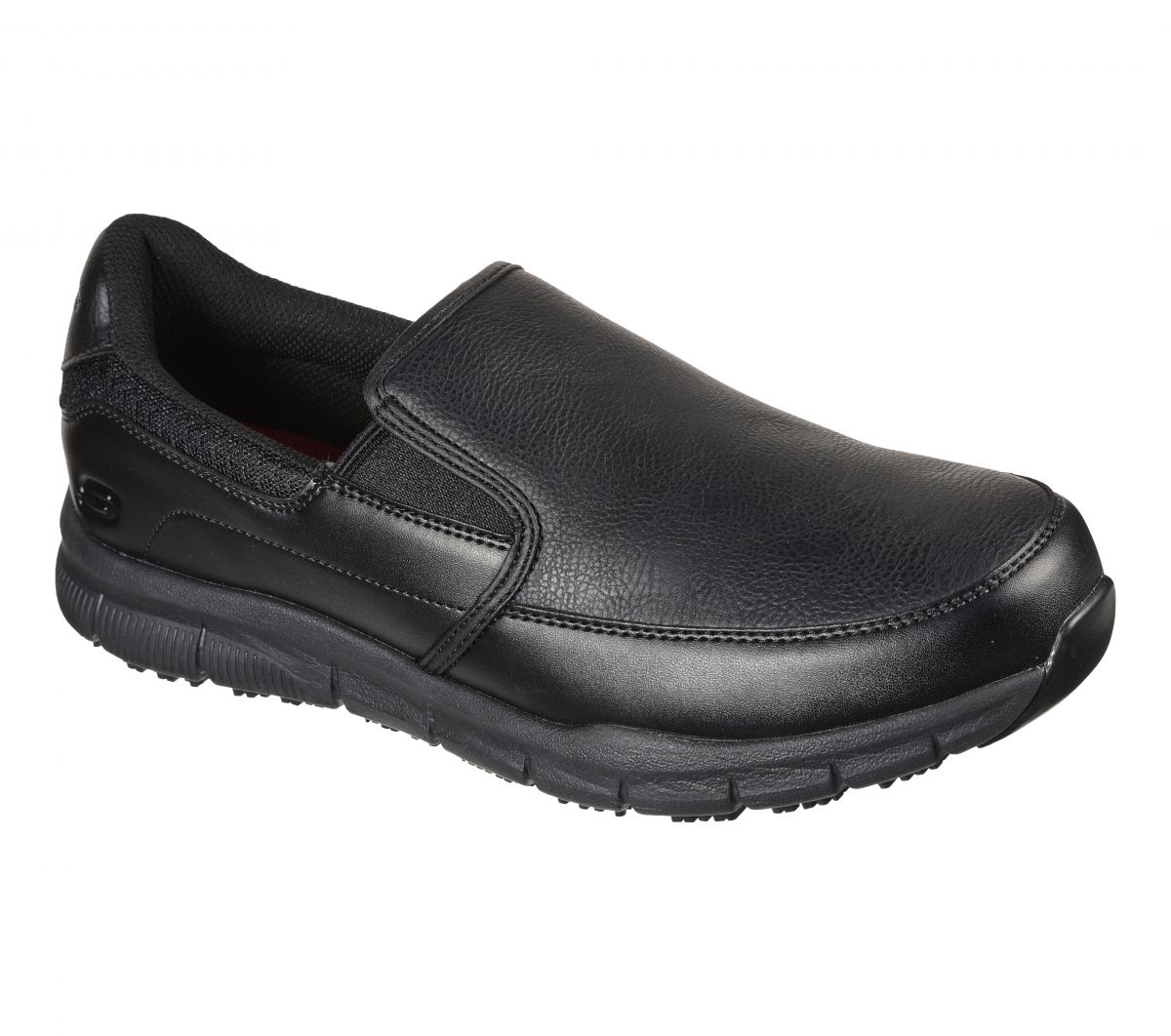 SKECHERS WORK Men's Relaxed Fit Nampa - Groton SR Slip Resistant Work Shoe Black - 77157-BLK