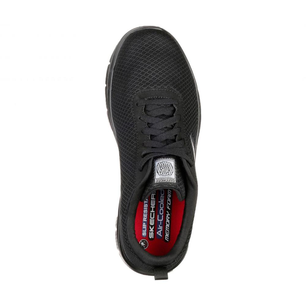 SKECHERS WORK Men's  Relaxed Fit: Flex Advantage - Bendon SR Soft Toe Slip Resistant Work Shoe Black - 77125-BLK