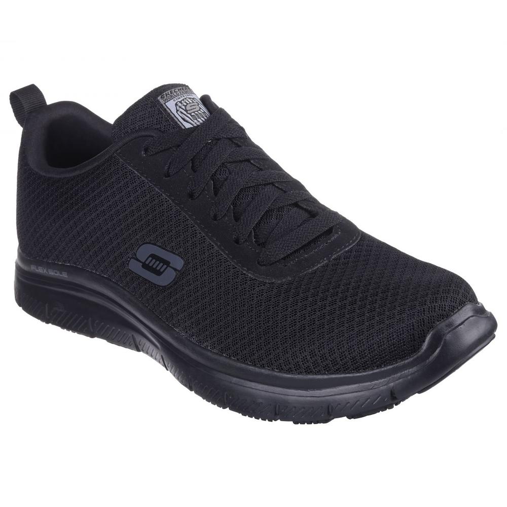SKECHERS WORK Men's  Relaxed Fit: Flex Advantage - Bendon SR Soft Toe Slip Resistant Work Shoe Black - 77125-BLK