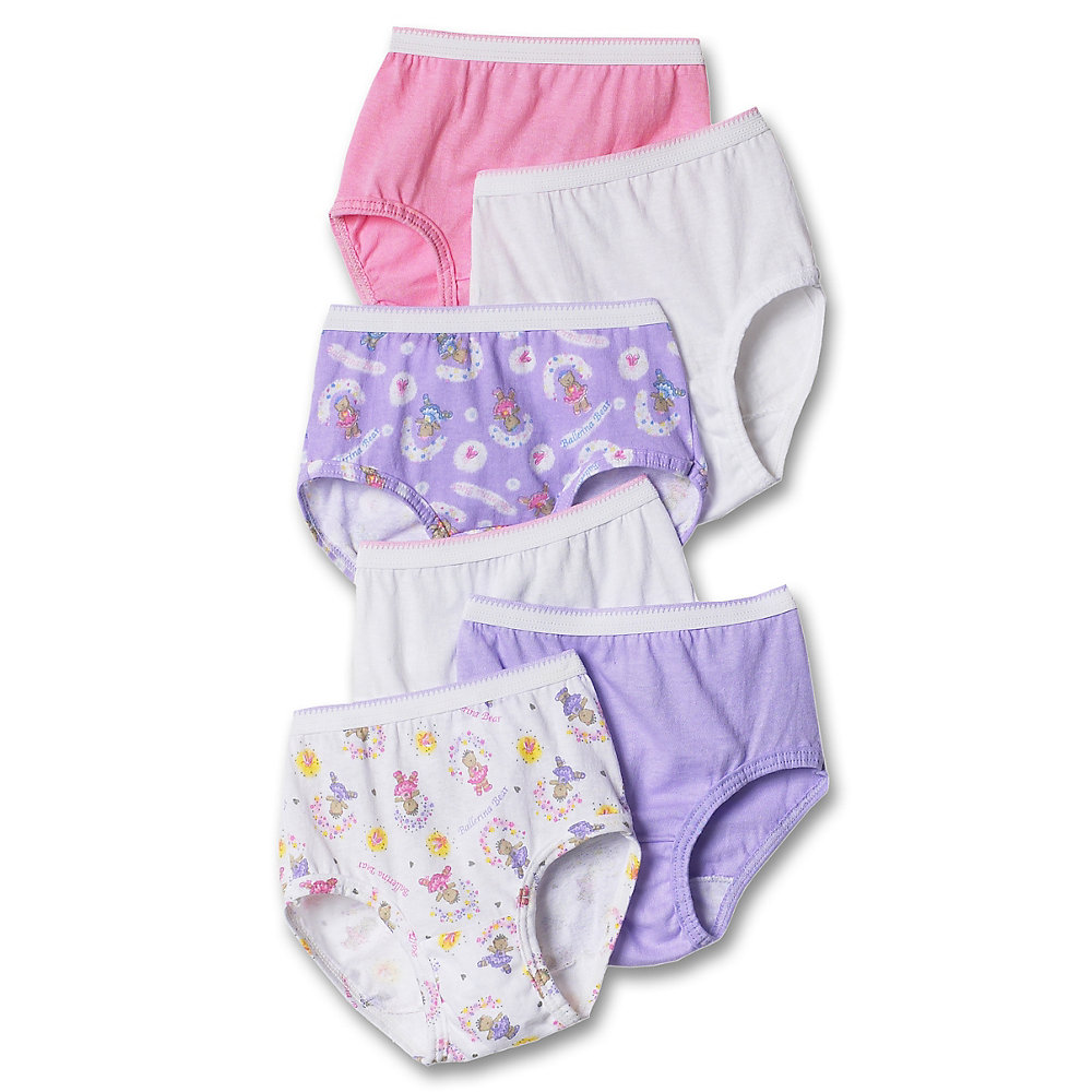 Hanes TP30AS Hanes TAGLESS ; Toddler Girls' Cotton Briefs 6-Pack