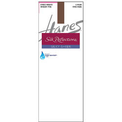Hanes Silk Reflections Silky Sheer Knee Highs 2-Pack