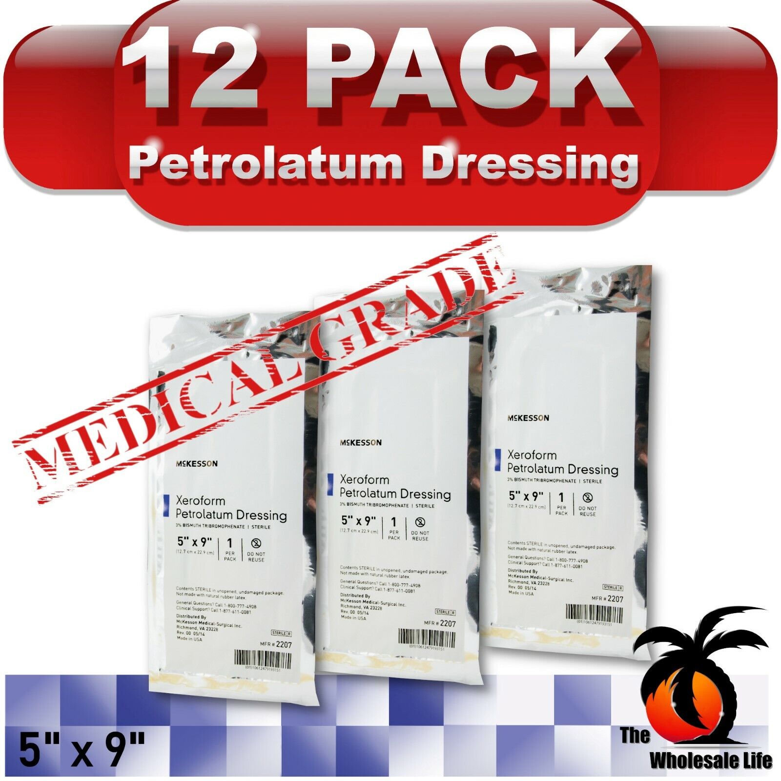 Mckesson 12 Xeroform Petrolatum 5 X 9 Sterile Gauze Dressing