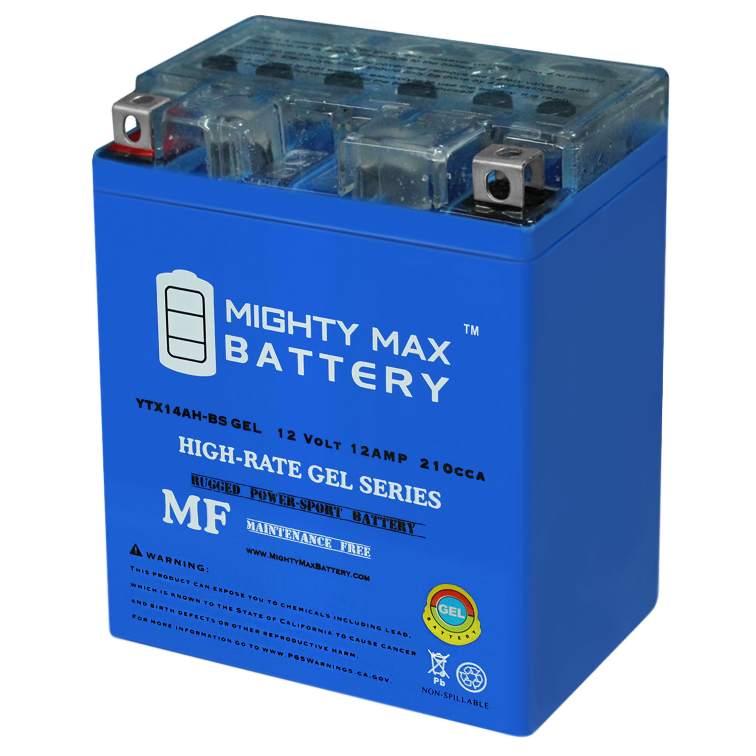Mighty Max Battery YTX14AH-BS GEL Battery Replaces Chrome Pro HighPerformance PowerSport