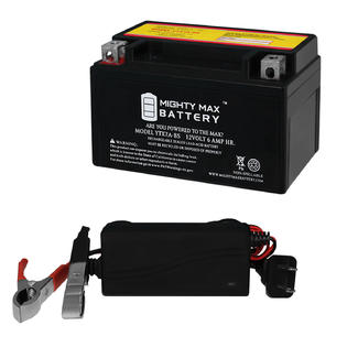 Mighty Max Battery YTX7A-BSCHCOMBO60 YTX7A-BS 12V 6AH Replaces ZPC AGM  Power Sports + 12V 1 Amp Charger