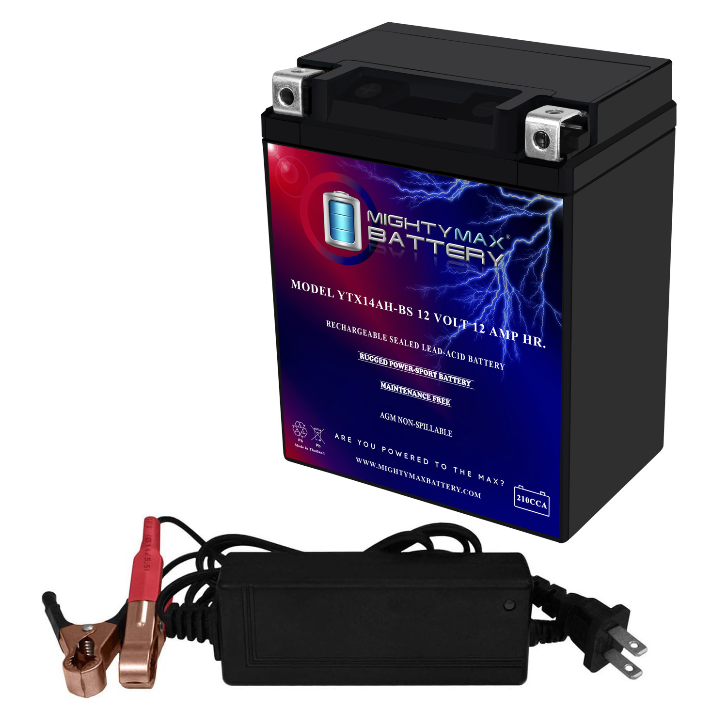 Mighty Max Battery Ytx14ah12v2a12 Ytx14ah 12v 12ah Battery For Kawasaki Kvf400 C 12v 2amp Charger Mighty Max Battery Ytx14ah12v2a12 Ytx14ah 12v 12ah Battery For Kawasaki Kvf400 C 12v 2amp Charger
