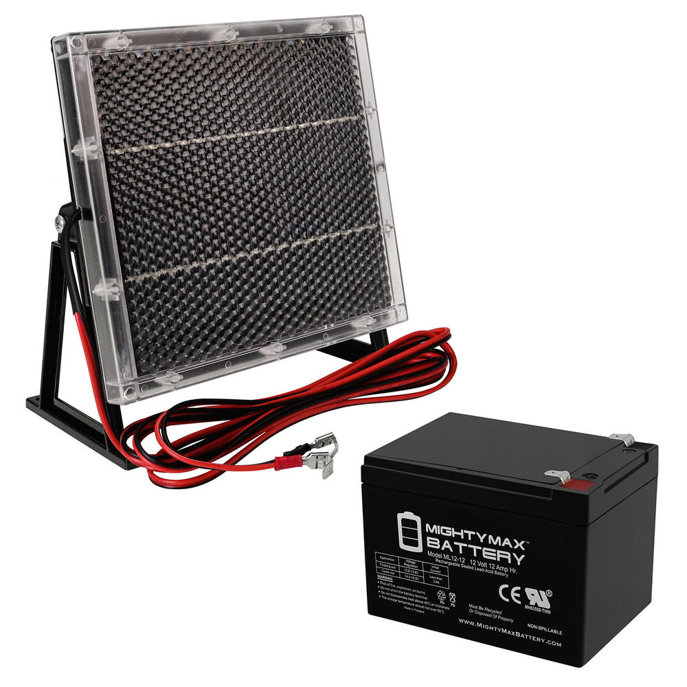 Mighty Max Battery 12 VOLT 12 AH SLA BATTERY F2 WITH 12V SOLAR PANEL CHARGER