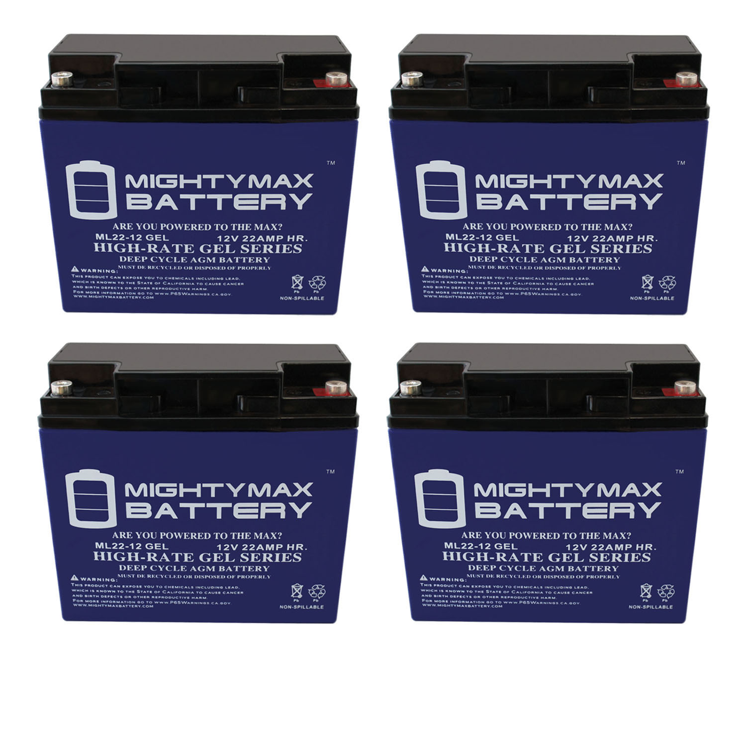 Mighty Max Battery ML22-12GELMP4336 12V 22AH GEL Replacement Battery for LP 12-20 Pack