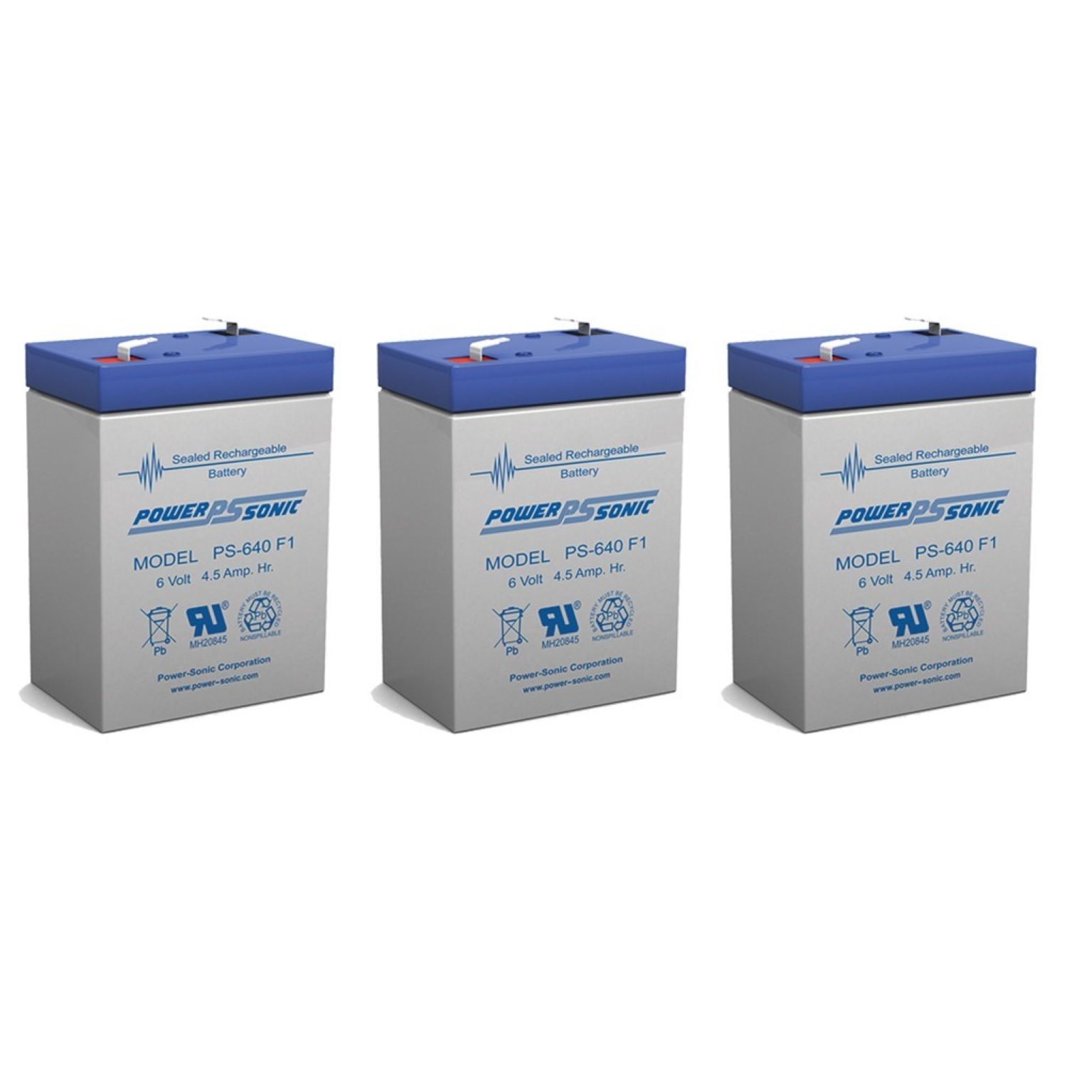 POWERSONIC PS640FMP3109 UB645 6V 4.5AH Oreck electric broom AV701B replacement battery 3 Pack