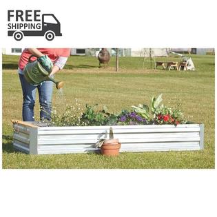 Castlecreek Large Galvanized Steel Planter Box Garden Patio Plants