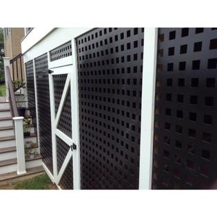 Fence Panels Black Square Pattern Vinyl Decor Privacy Security