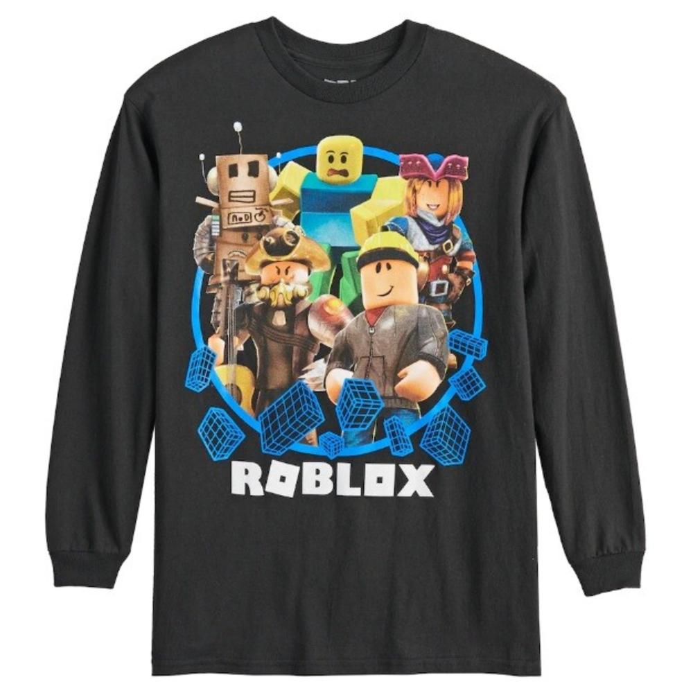 Boys Black Roblox Character Long Sleeve Tee Med 10 12 Or Lg 14 16 Nwt