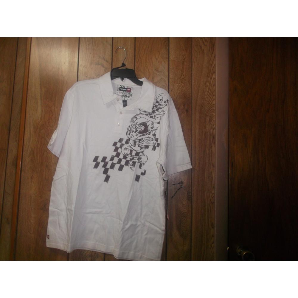 Nwt Mens Tony Hawk Polo Style Shirt Checkerboard Hawk Sz L 100
