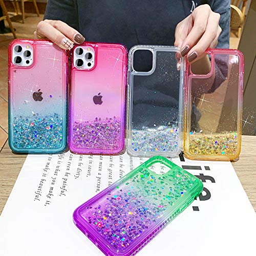 Niufoey B778b2c6 18d3 4 Compatible With Iphone 12 Pro Max Liquid Glitter Case 2020 Moving Shiny Quicksand Floating Waterfall Double Protection W