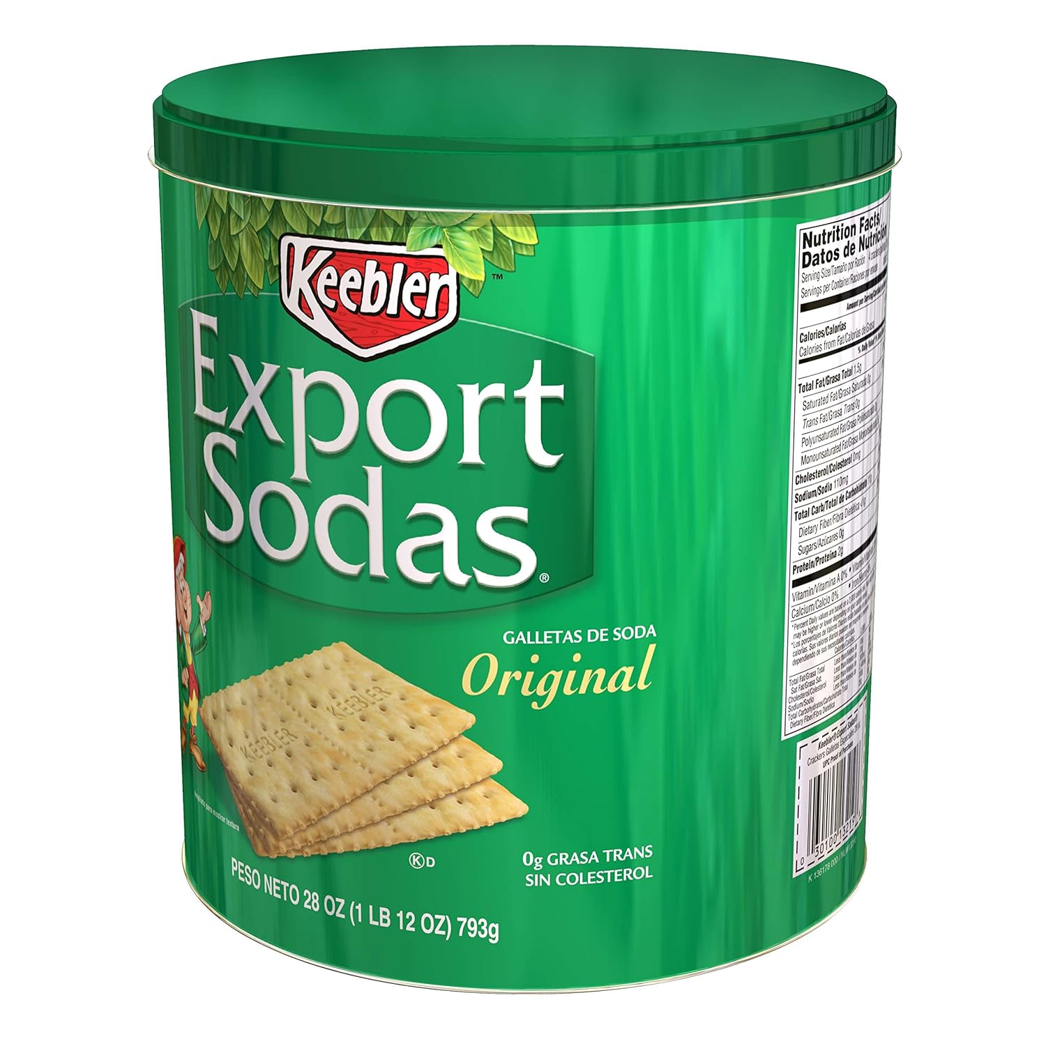 Zesta Keebler, Export Sodas, Crackers, Original, 28oz Can