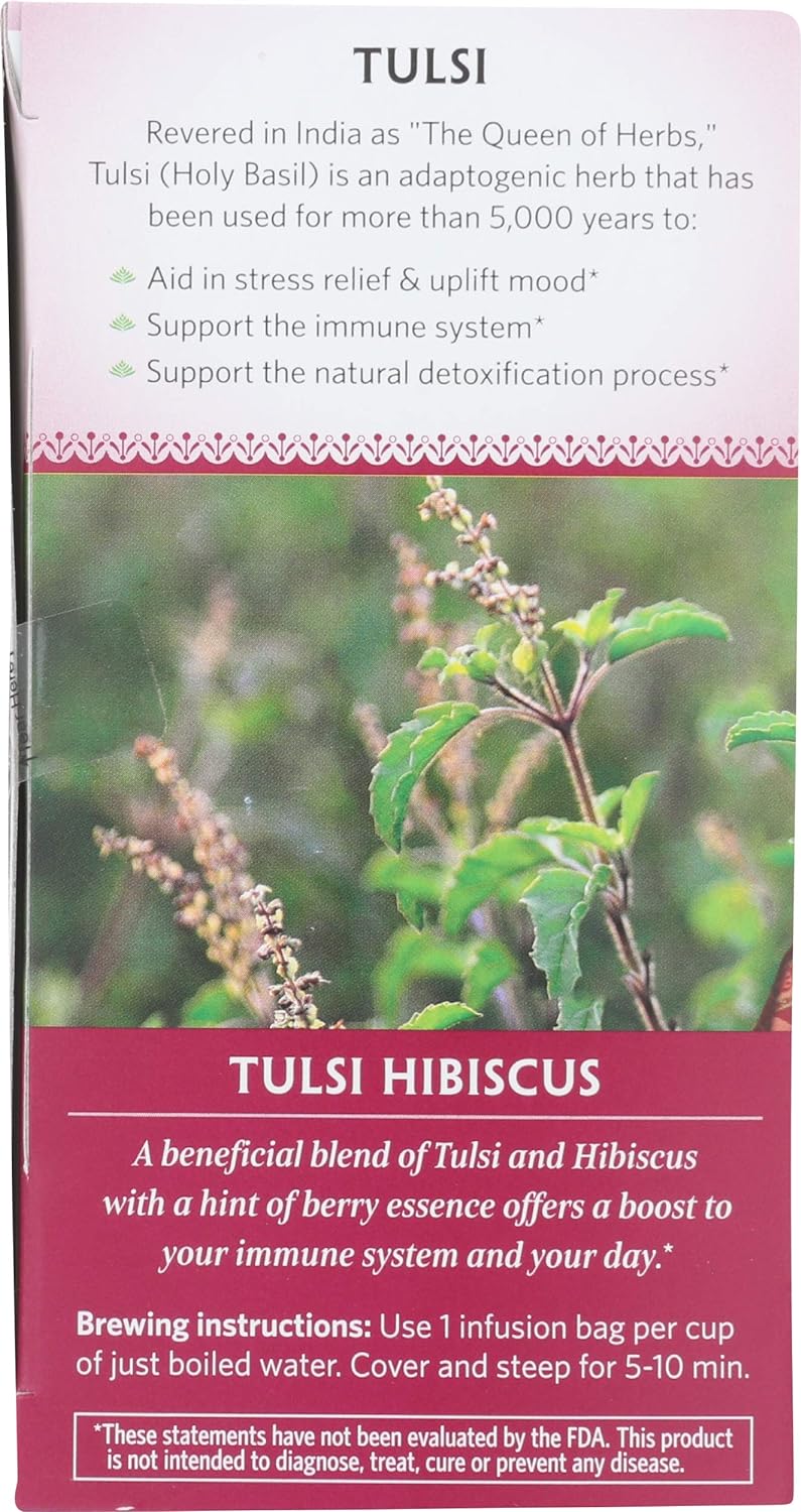 Organic India , Tea Tulsi Infusion Hibiscus, 18 Count