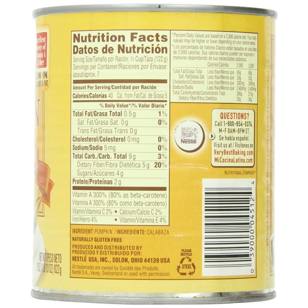 Libbys Nestle 100% Pure Canned Pumpkin Puree, 29 oz. Can