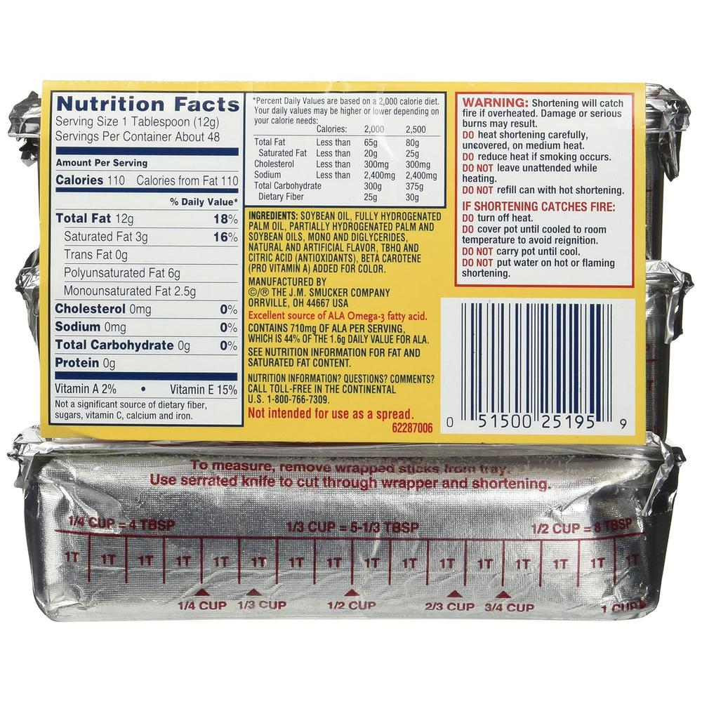 Crisco , Baking Sticks, Butter Flavor, All Vegetable Shortening, 20oz  Package (Pack of 2)