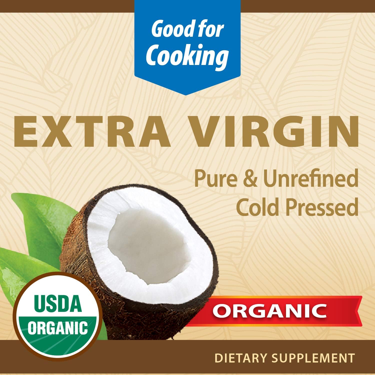 NATURES WAY NATURES WAY Organic Extra Virgin Coconut Oil, Pure & Unrefined, Cold-Pressed, USDA Organic, Non-GMO, 32 Ounce