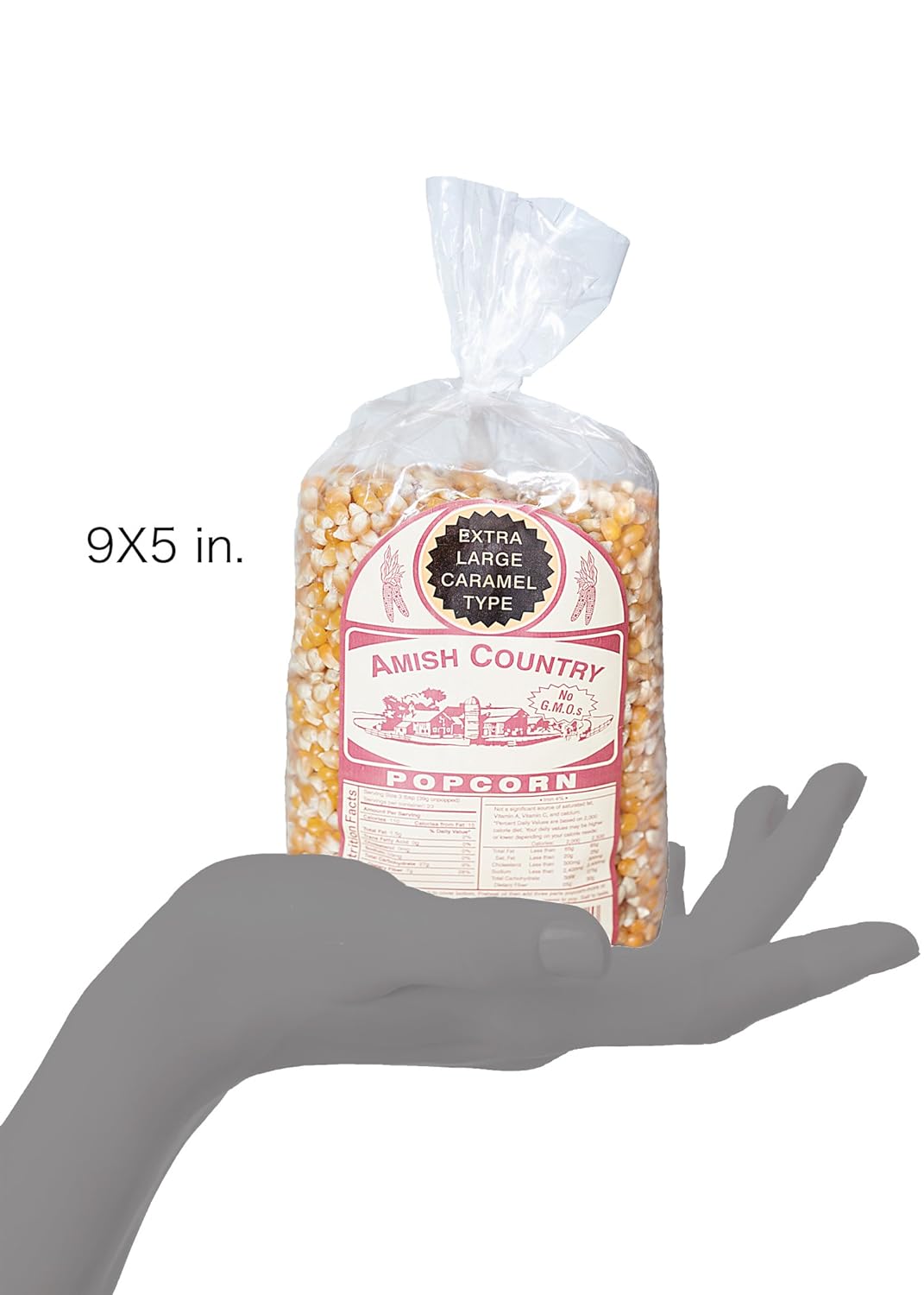 Amish Country Popcorn 2 lb Bag Extra Large Caramel Type Popcorn