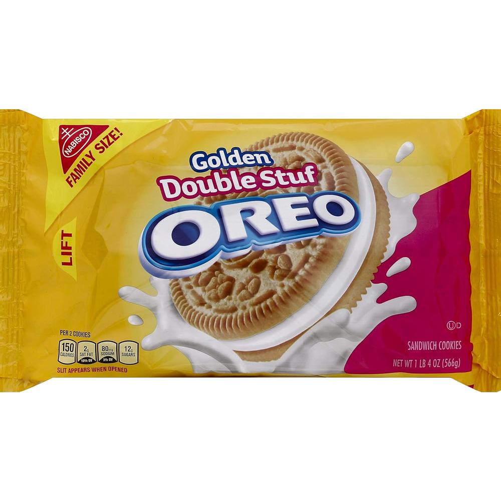 Oreo Sandwich Cookies, Golden Double Stuf Family Size, 20 ...