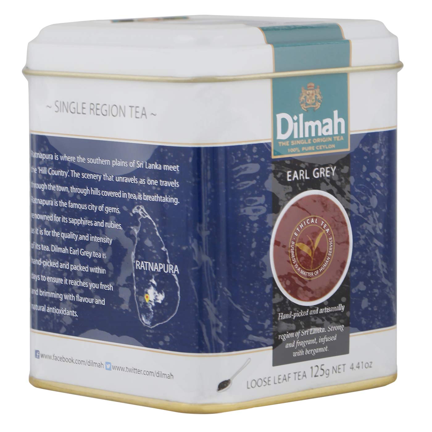 Dilmah 100% Pure Ceylon Tea, Earl Greay Grey Tea, Foil Wrapped Tea Bags, 50  Count, 100g