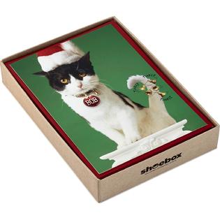 Hallmark Shoebox Funny Boxed Christmas Cards, Cat with Jingle Bells (16