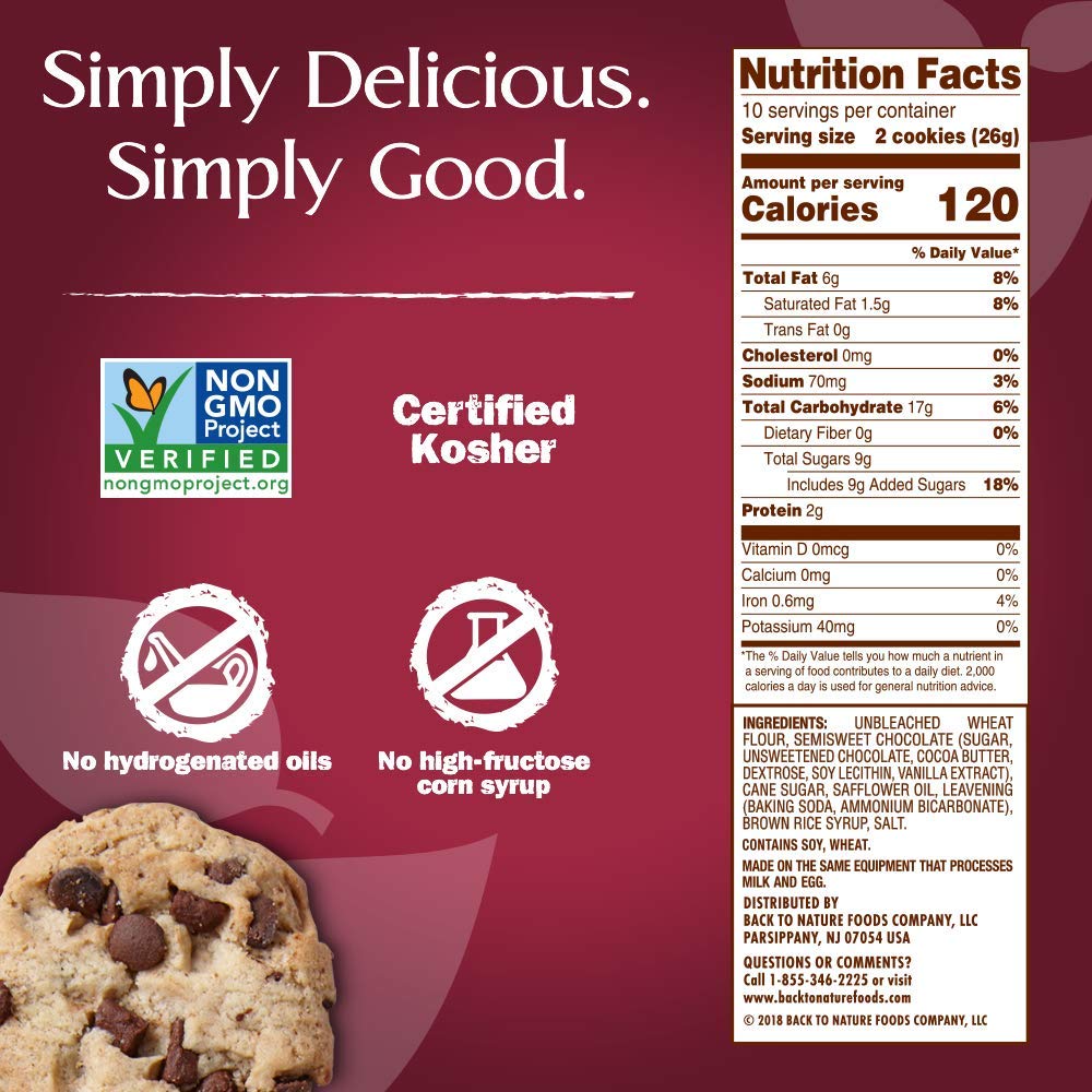 Back To Nature Cookies Non Gmo Chocolate Chunk 9 5 Ounce Packaging May Vary Back To Nature Cookies Non Gmo Chocolate Chunk 9 5 Ounce Packaging May Vary