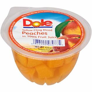 Dole FRUIT BOWLS Diced Peaches in 100% Fruit Juice, 4 Ounce ...