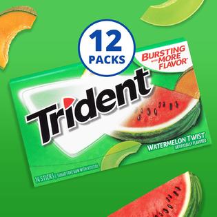 Trident Watermelon Twist Sugar Free Gum 12 Packs Of 14 Pieces 168 Total Pieces Trident Watermelon Twist Sugar Free Gum 12 Packs Of 14 Pieces 168 Total Pieces