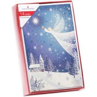 American Greetings Deluxe Boxed Christmas Cards, Angel (14-Count)