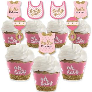 Big Dot Of Happiness Hello Little One Pink And Gold Cupcake Decoration Girl Baby Shower Cupcake Wrappers And Treat Picks Kit Set Of 24 Big Dot Of Happiness Hello Little One Pink And Gold Cupcake Decoration Girl Baby Shower Cupcake Wrappers And Treat Picks Kit Set Of 24