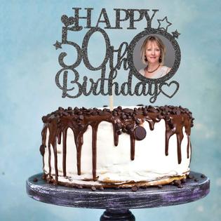 Halodete Glitter Happy 50th Birthday Cake Topper With Photo Frame Fifty Af 50th Birthday Party Cake Decoration Black Halodete Glitter Happy 50th Birthday Cake Topper With Photo Frame Fifty Af 50th Birthday Party Cake Decoration Black