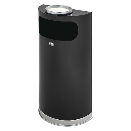 Rubbermaid Fgso8su20plbk 9 Gal. Steel/Chrome Half-Round ...