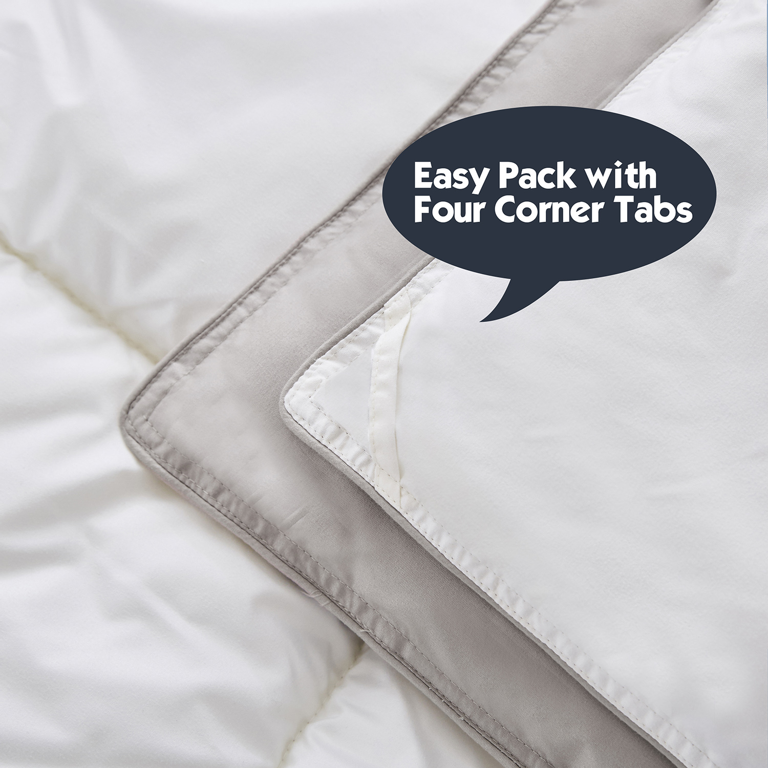 HIG 3pc All Season Lightweight Reversible Khaki Down Alternative Comforters