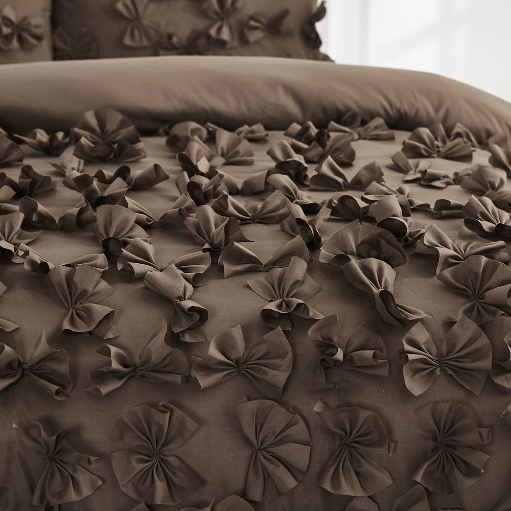 HIG Chocolate Comforter Set - Butterfly Flower Full