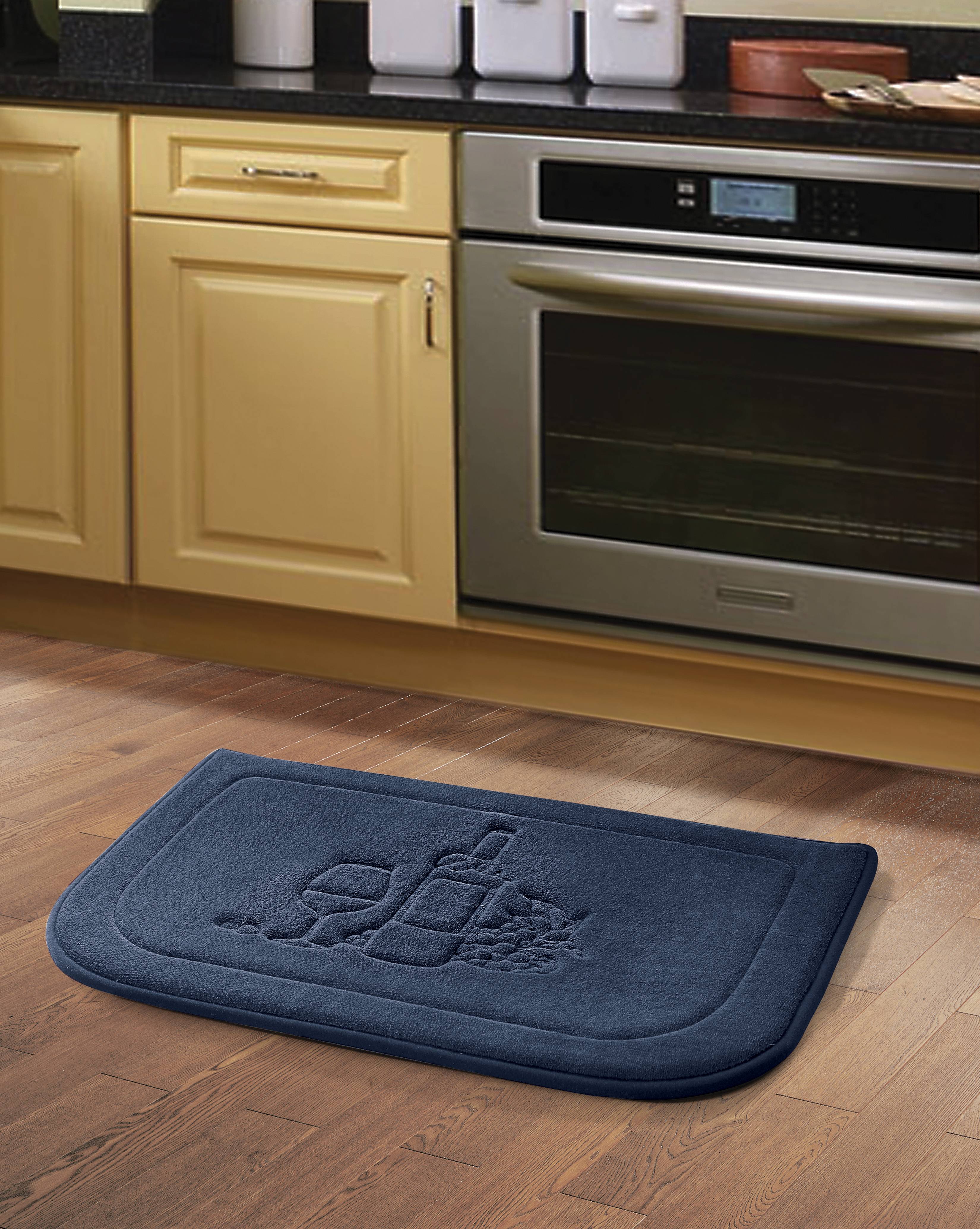 Victoria Classics Modern Wine Kitchen Memory Foam Rug Slip Resistant Anti Fatigue Cushioned Mat 18 In X 27 In