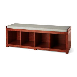 Generic 4 Cube Storage Organizer Bench Mahogany Mahogany