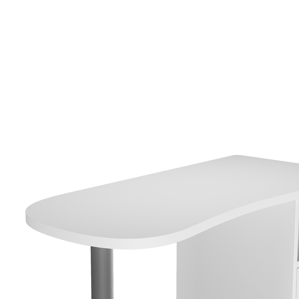 Aoolive Beauty Salon Wooden Technician Table Nail Station Desk White