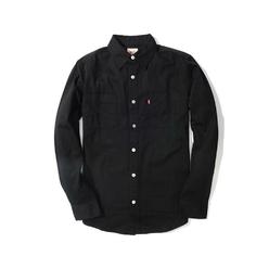 Levi's men's long sleeve classic denim shirt black Outlet
