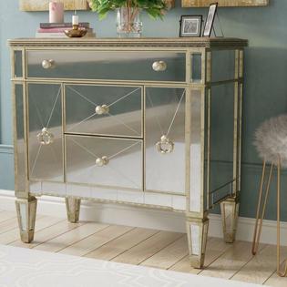 Willa Arlo Interiors Mirrored 5 Drawer Cabinet Storage Organizer
