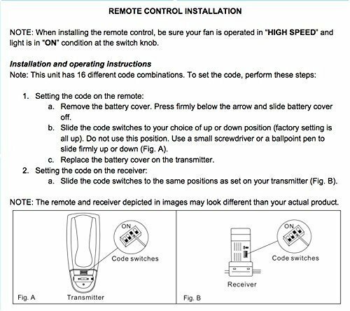 Pikeman Ceiling Fan Remote Control Replace Hampton Bay
