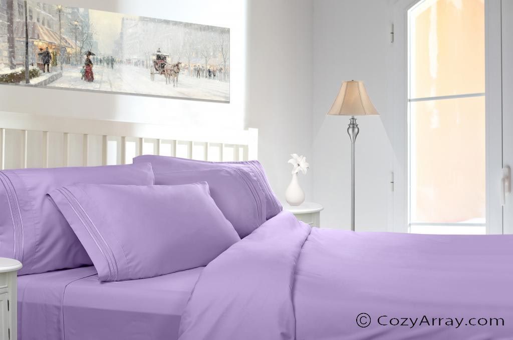 Clara Clark 1800 Series 3 pc Bed Sheet Set Twin XL Size  Lavender