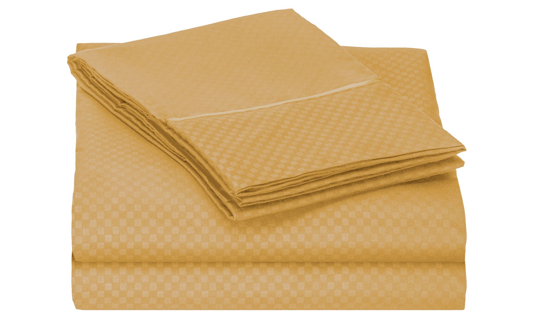 Clara Clark 1800 Series Checkerboard Bed Sheet Set - King Size, Camel