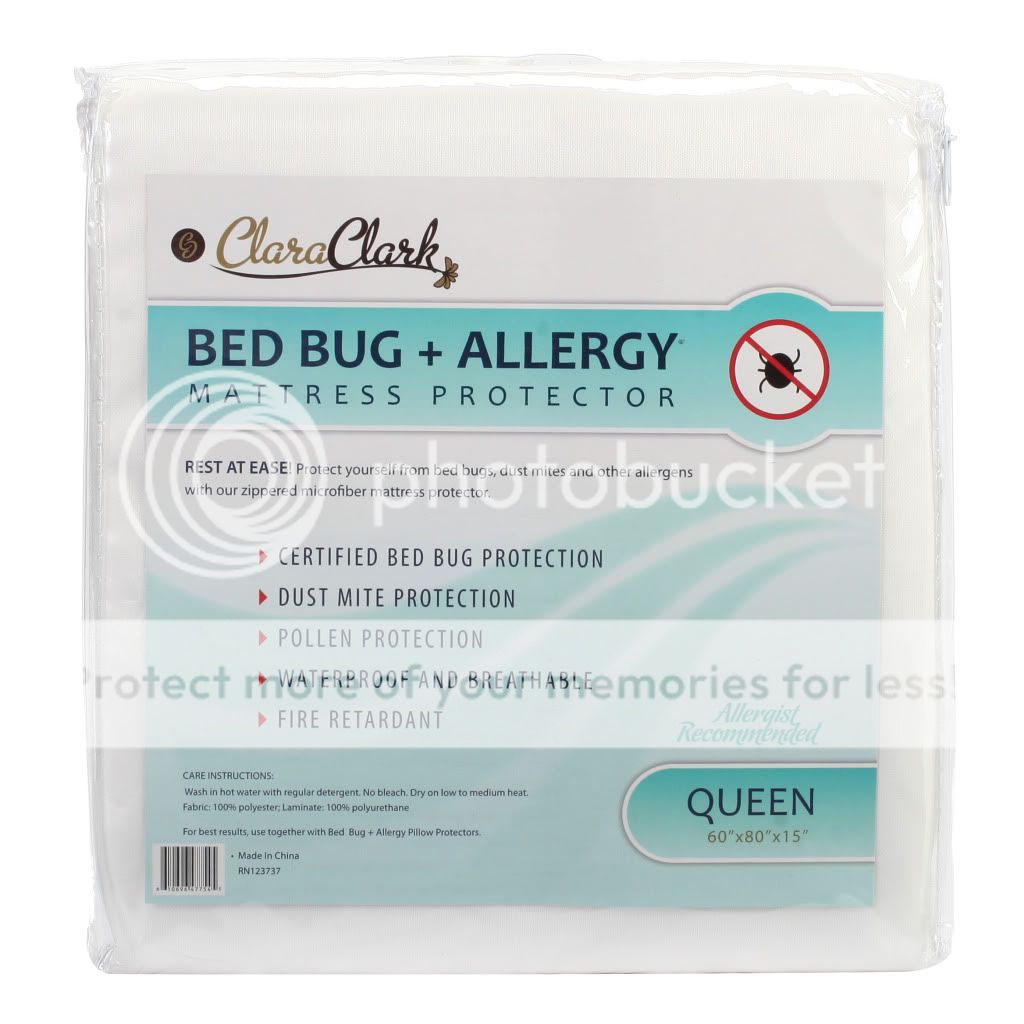 Clara Clark Bed Bug, Allergy, Waterproof Mattress Protector - Queen Size