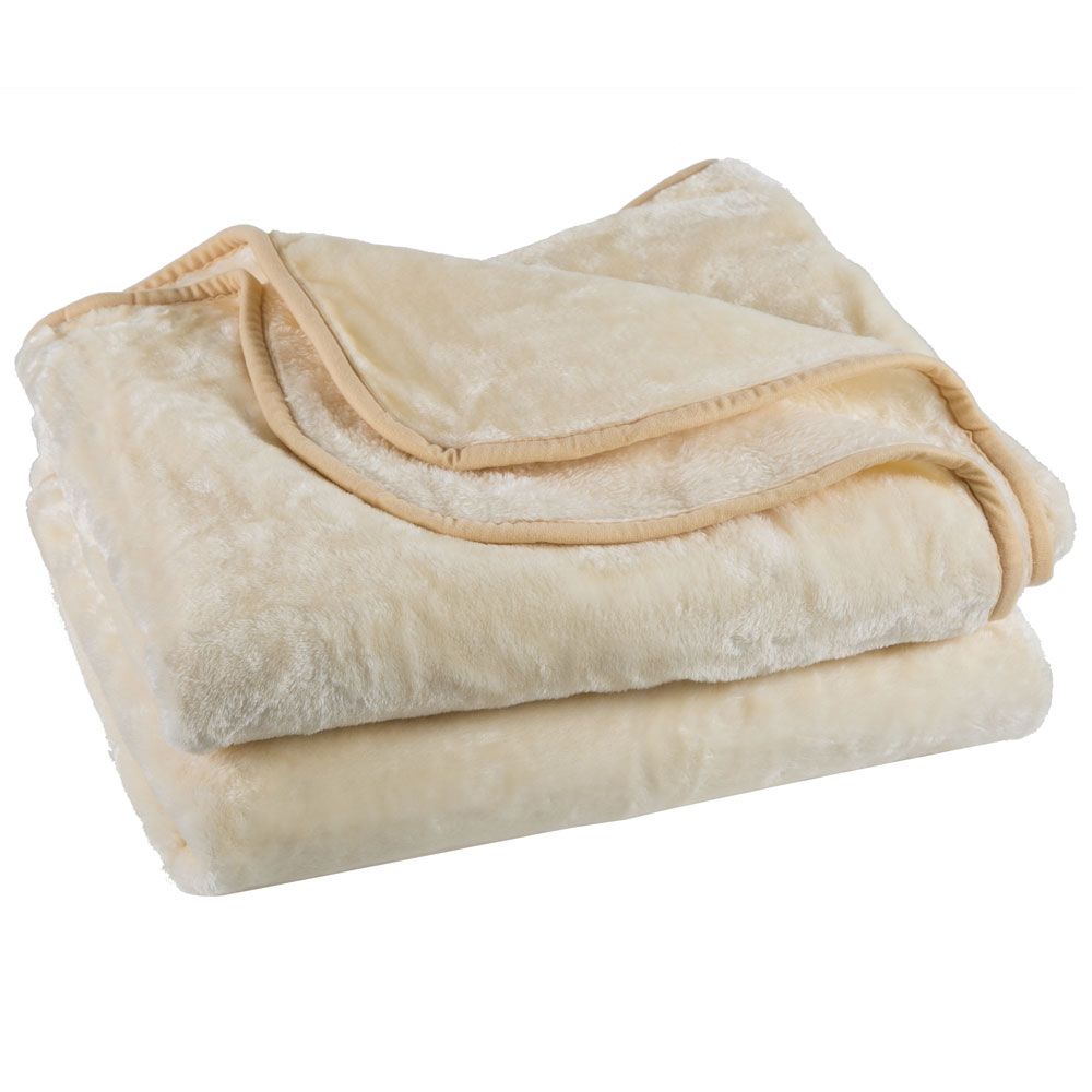 Clara Clark Raschel Mink Blankets - King Size, Cream