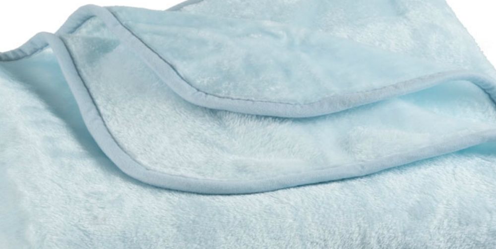 Clara Clark Raschel Mink Blankets - Full Size, Light Blue