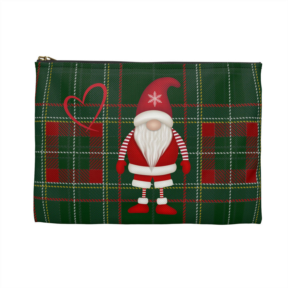 Frammy Life Christmas Makeup Bag Pouch Christmas Gnomes Cosmetic Bag Accessories (Plaid Gnome)