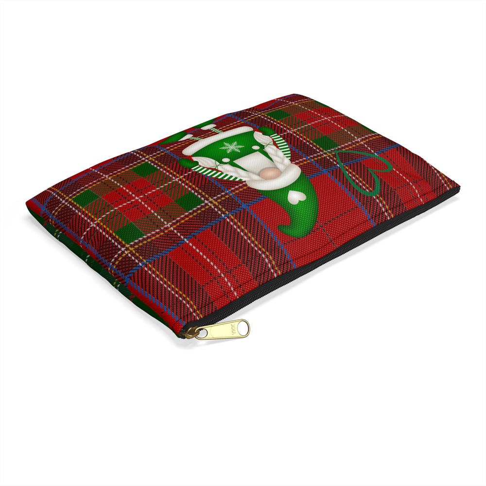 Frammy Life Christmas Makeup Bag Pouch Christmas Gnomes Cosmetic Bag Accessories (Plaid Gnome)